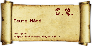Deuts Máté névjegykártya